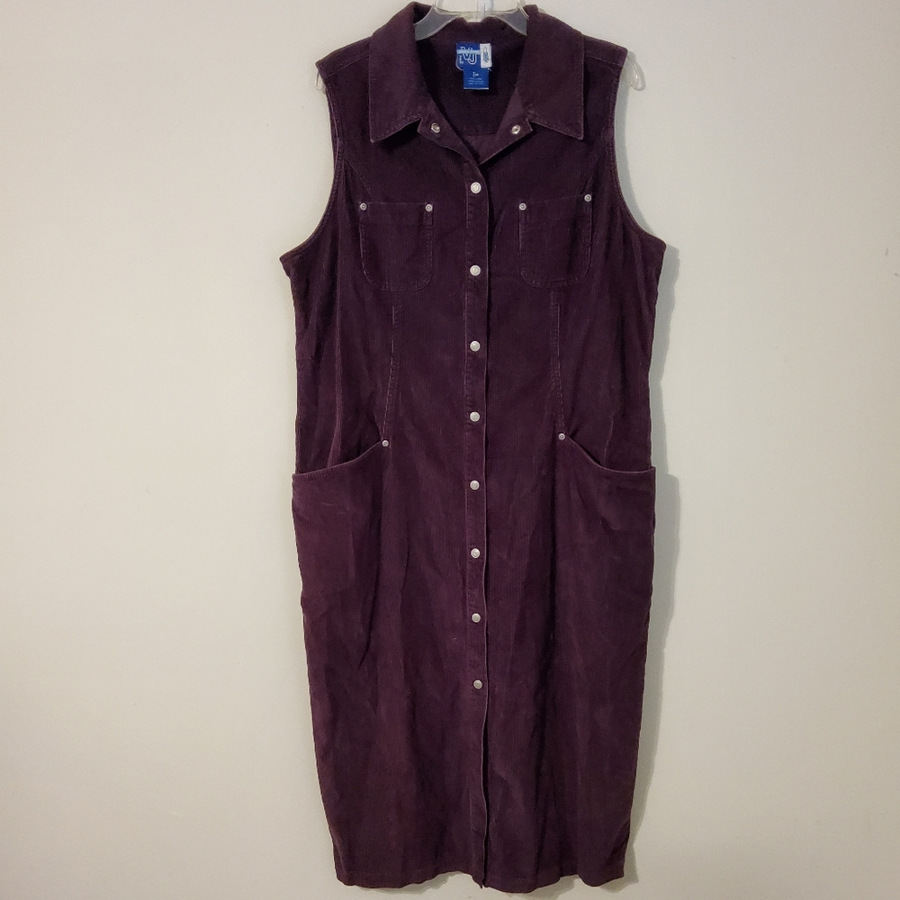 Vintage VJ Clothing Co. Purple Sleeveless Button-Up Sheath Dress